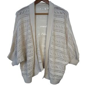 Faded Glory Cream Knit Open Front Cardigan Sweater Womens XXL Plus Size